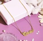 Best Stylish Brass Golden My Name Pendant Chain For Women