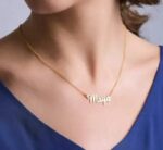 My Name Pendant Necklace Customized Name Pendant Charm Gold Plated Brass Customized Pendant Necklace