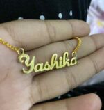 My Name Pendant Necklace Customized Name Pendant Charm Gold Plated Brass Customized Pendant Necklace